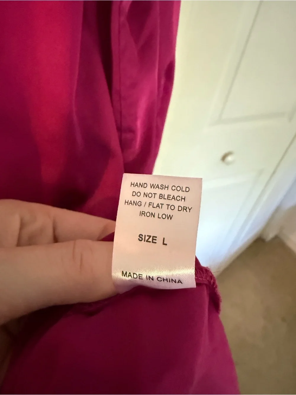 12th Tribe Hot Pink Satin Shiny Shirt Dress Button Down Collared Mini Large - Picture 7 of 8